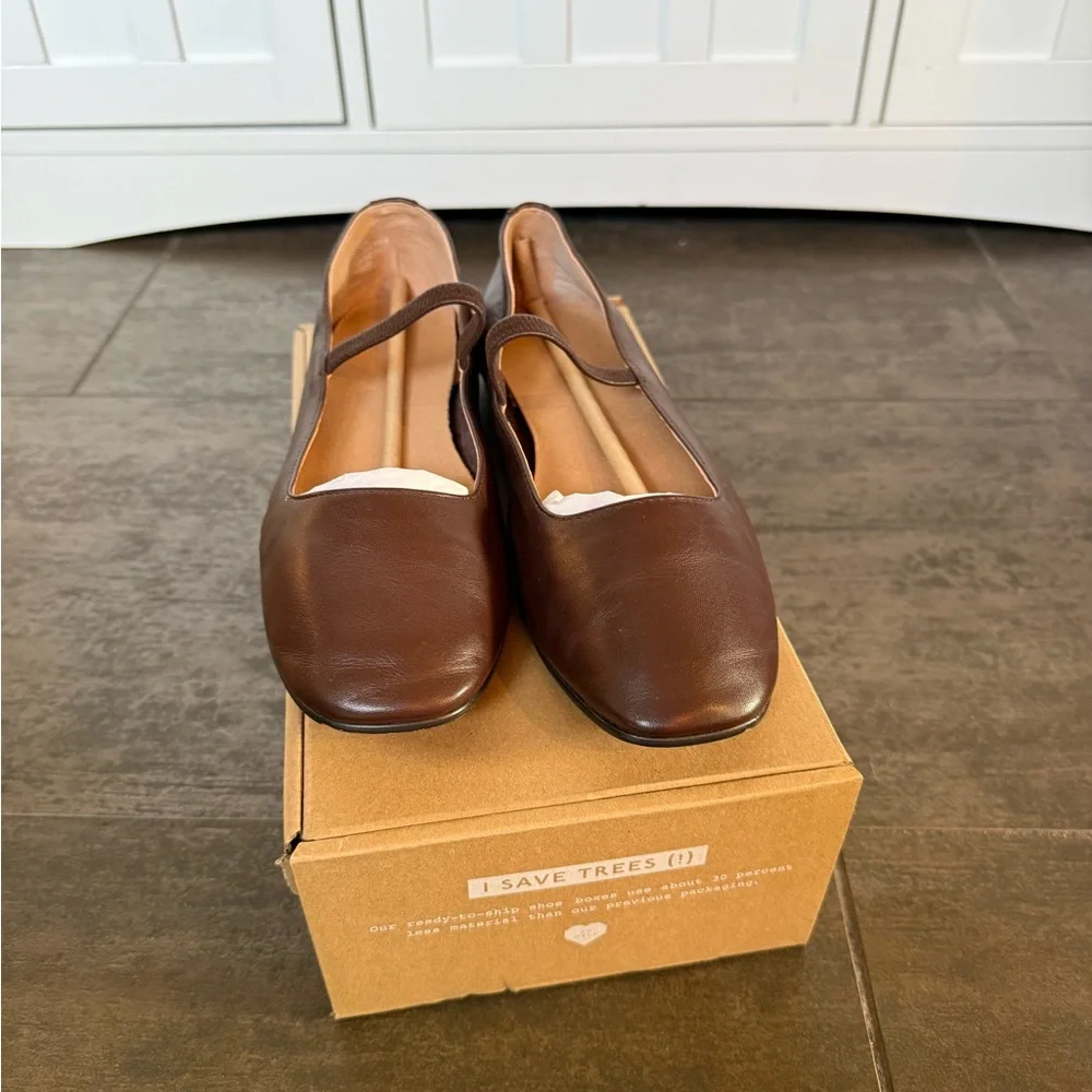 Madewell Brown Leather Greta Ballet Flats - Picture 2 of 6